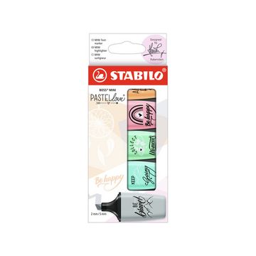 STABILO Surligneur BOSS MINI Pastellove 2.0,étui carton de 5