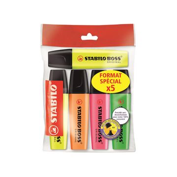 STABILO Surligneur "BOSS ORIGINAL", Ecopack de 5