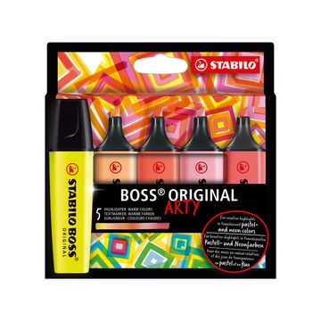 STABILO Surligneur BOSS ORIGINAL, étui carton ARTY de 5