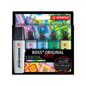 STABILO Surligneur BOSS ORIGINAL, étui carton ARTY de 5