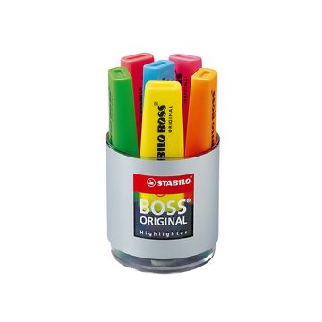 STABILO Surligneur BOSS ORIGINAL, boîte ronde de 6