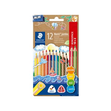 STAEDTLER Crayon de couleur Noris jumbo, étui 10+2