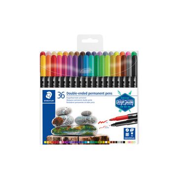 STAEDTLER Feutre double pointe permanent, étui de 36