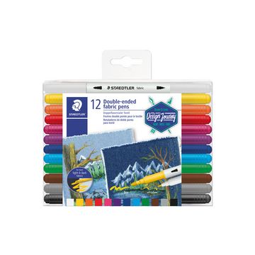 STAEDTLER Feutre double pointe textile, étui de 12