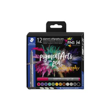 STAEDTLER Feutre pigment calligraphy pen, étui de 12