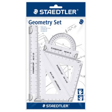 STAEDTLER Kit de géometrie, petit, 4 pièces, transparent