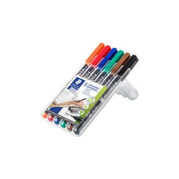STAEDTLER Marqueur permanent 318F Lumocolor, étui de 6