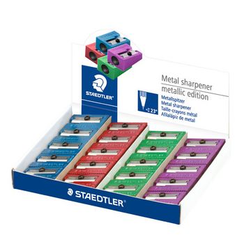 STAEDTLER Taille-crayon Metallic, en métal, présentoir de 20 x20