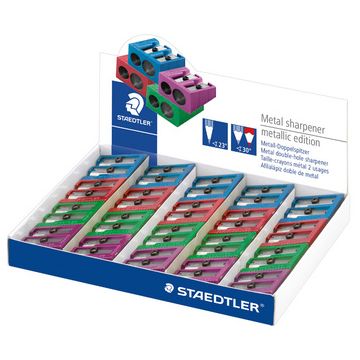 STAEDTLER Taille-crayon à 2 trous Metallic, présentoir de 20 x20