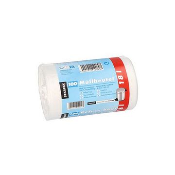 STARPAK Sac poubelle HDPE, 18 litres, blanc