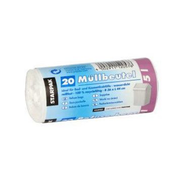 STARPAK Sac poubelle LDPE, 5 litres, blanc
