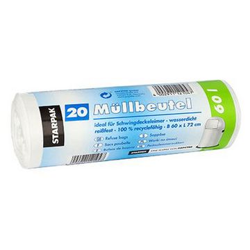 STARPAK Sac poubelle LDPE, 60 litres, blanc
