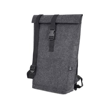STOP Sac à dos rolltop pour laptop, feutre RPET, gris foncé