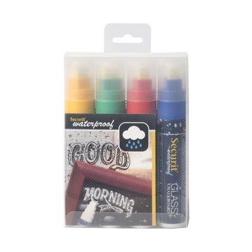 Securit Feutre-craie WATERPROOF LARGE, étui de 4, assorti