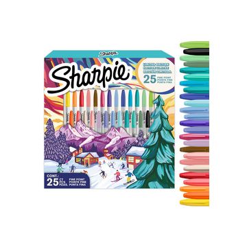 Sharpie Marqueur permanent FINE, Holiday Pack de 25