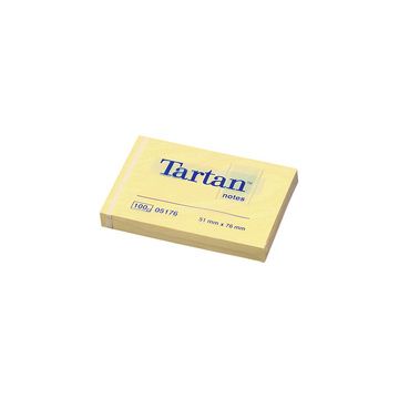 Tartan Bloc-notes repositionnable, 127 x 76 mm, jaune