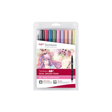 Tombow Feutre double pointe "ABT DUAL BRUSH PEN", set de 10
