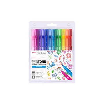 Tombow Feutre double pointe "TwinTone" Rainbow, set de 12 Tombow Feutre double pointe "TwinTone" Rainbow, set de 12