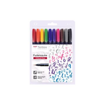 Tombow Stylo de calligraphie Fudenosuke, dureté 1, set de 10 Tombow Stylo de calligraphie Fudenosuke, dureté 1, set de 10