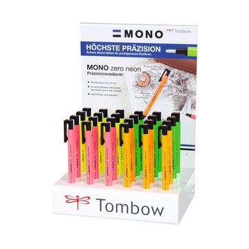 Tombow Stylo-gomme "MONO zero" fluo, présentoir de 24