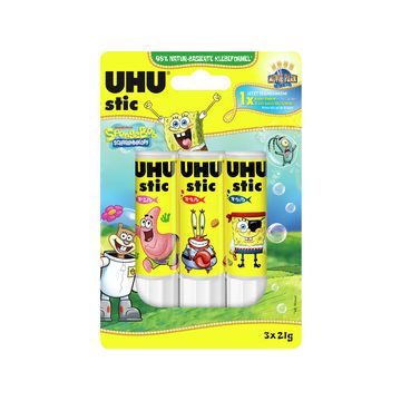 UHU Bâton de colle stic Bob l'éponge, 3 x 21 g, blister