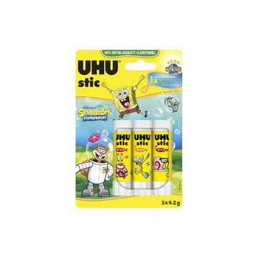 UHU Bâton de colle stic Bob l'éponge, 3 x 8,2 g, blister