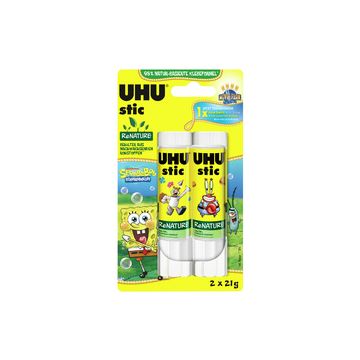 UHU Bâton de colle stic ReNATURE Bob l'éponge, 2 x 21 g
