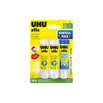 UHU Pack économique Bâtons de colle stic et stic Magic