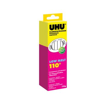 UHU Recharde de colle Low Melt, 125 g, transparent