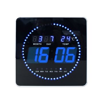 UNiLUX Horloge murale LED FLO, date/température, noir