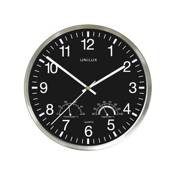 UNiLUX Horloge murale WETTY, diamètre : 300 mm, noir