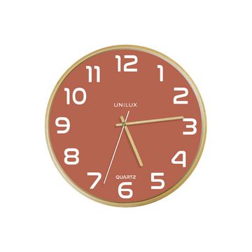 UNiLUX Horloge murale à quartz "BALTIC", rouge brique