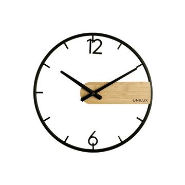 UNiLUX Horloge murale à quartz CIRCLE, noir/bambou