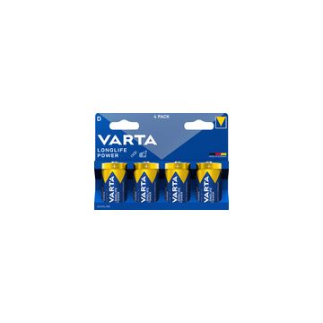 VARTA Pile alcaline Longlife Power, Mono (D/LR20), par 4