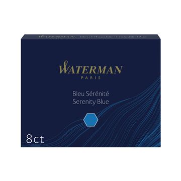 WATERMAN Cartouche d'encre longue, bleu sérénité