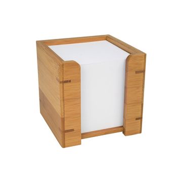 WEDO Bloc cube avec boîtier, en bambou, avec papier