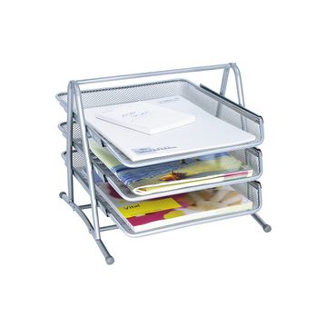 WEDO Corbeille à courrier Office, 3 compartiments, argent