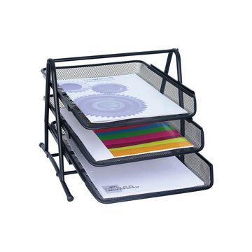 WEDO Corbeille à courrier Office, 3 compartiments, noir