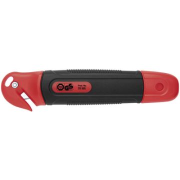 WEDO Cutter de sécurité Standard, lame trapèze, noir/rouge