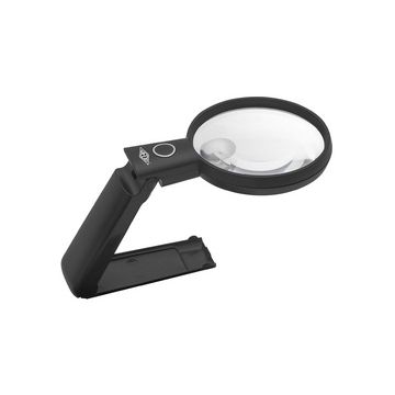 WEDO Loupe avec lumière LED et pied pliable, noir