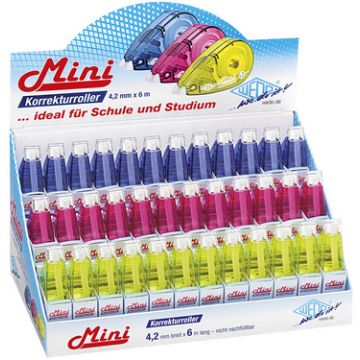 WEDO Mini roller correcteur, 4,2 mm x 6 m, présentoir de 36 x36