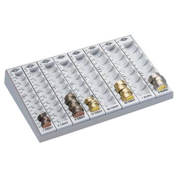 WEDO Monnayeur monobloc avec 8 rangées amovibles, gris