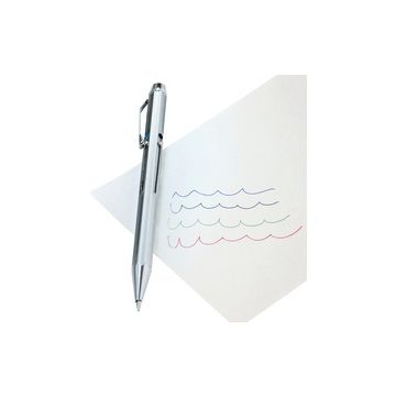 WEDO Stylo à bille 4 couleurs rétractable, chromé