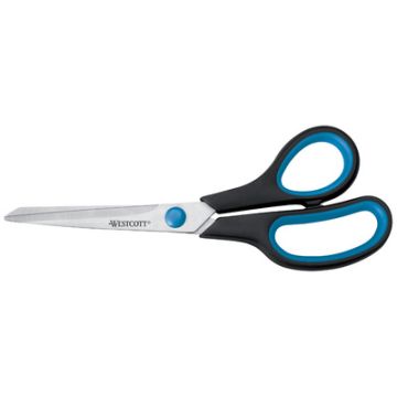 WESTCOTT Ciseaux Easy Grip, longueur: 140 mm, bleu/noir