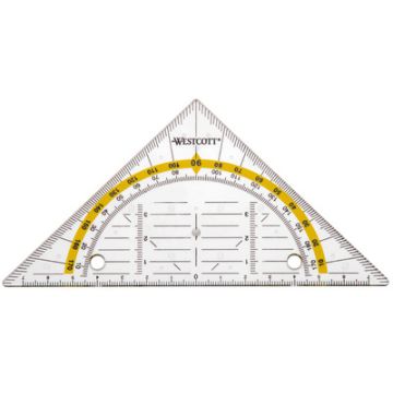 WESTCOTT Equerre géométrique avec perforations pour classeur