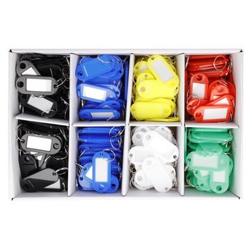 WESTCOTT Porte-clé avec anneau, pack de 100, noir