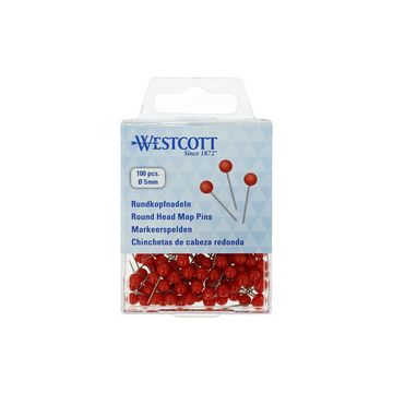 WESTCOTT Épingle à tête ronde, taille 5, rouge WESTCOTT Épingle à tête ronde, taille 5, rouge