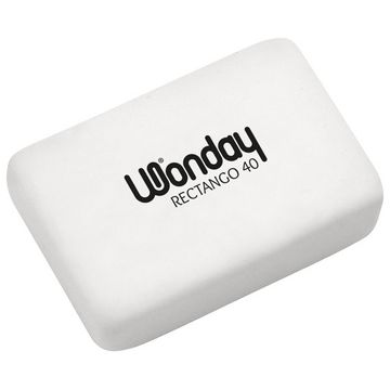 Wonday Gomme en plastique RECTANGO 40, blanc x40