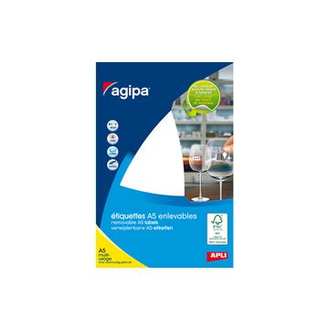 agipa Etiquette bijouterie, 45 x 8 mm, format A5, enlevable