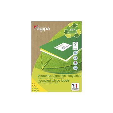 agipa Etiquette multi-usage, recyclé, 210 x 148,5 mm, blanc